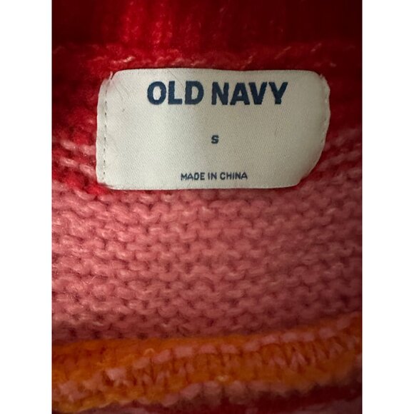 Old Navy Festive Craft Rainbow Striped Sweater - Cozy Knit Blend Vibrant Colors - Picture 7 of 8